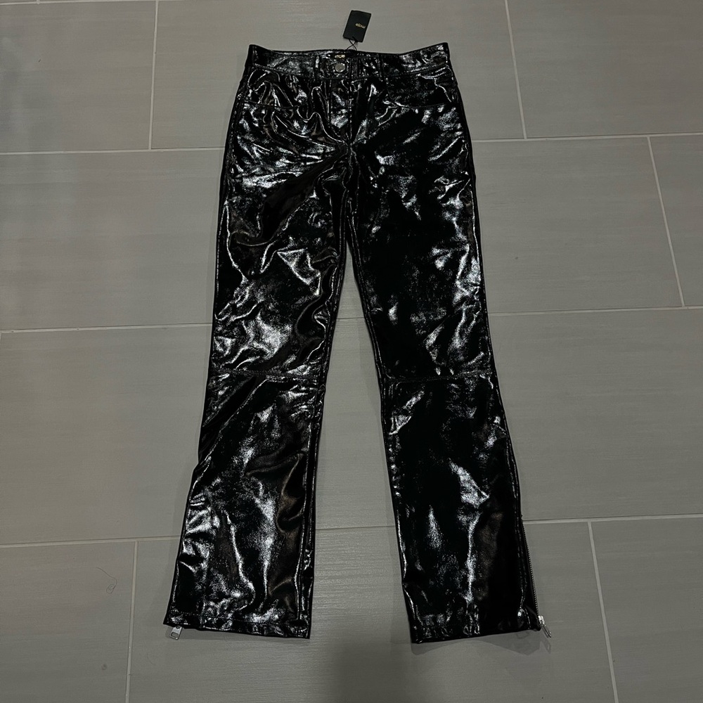 Maje black leather vinyl pants 34